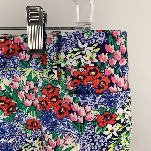 Talbots Womens Perfect Skimmer Floral Cropped Pants Size 14W Cotton Spandex - Picture 13 of 14